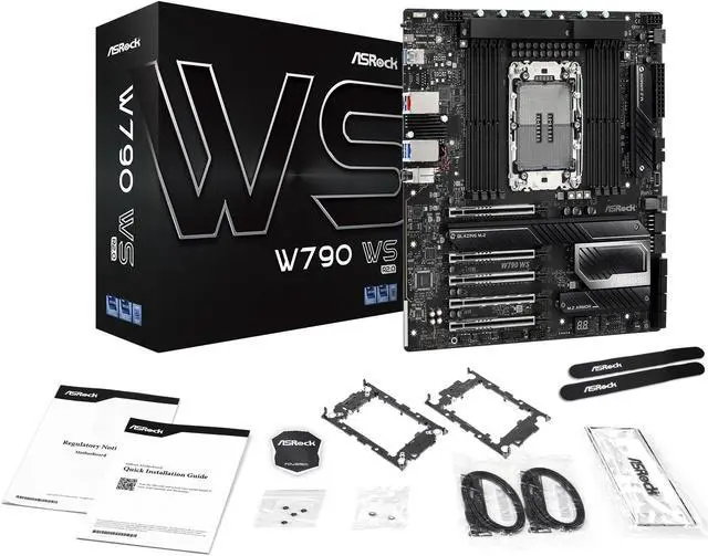 Alt view image 7 of 7 - ASRock W790 WS R2.0 LGA 4677 Intel W790 Extended ATX Motherboard