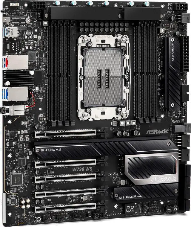 Alt view image 3 of 7 - ASRock W790 WS R2.0 LGA 4677 Intel W790 Extended ATX Motherboard