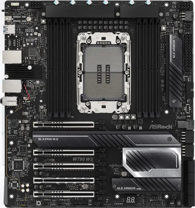 Alt view image 2 of 7 - ASRock W790 WS R2.0 LGA 4677 Intel W790 Extended ATX Motherboard