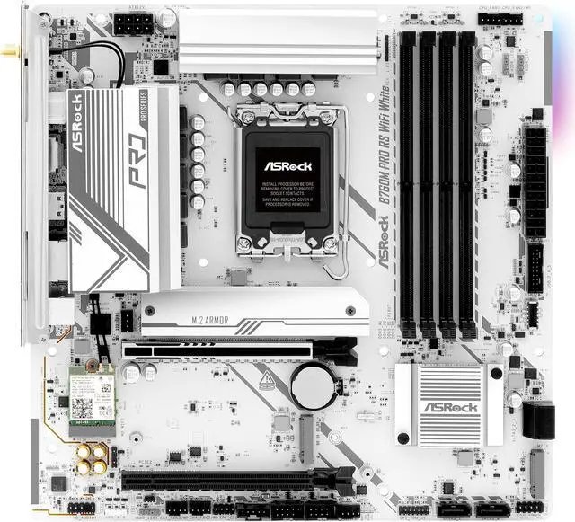 Alt view image 6 of 8 - ASRock B760M Pro RS WiFi White LGA 1700 Intel B760 Micro ATX Motherboard