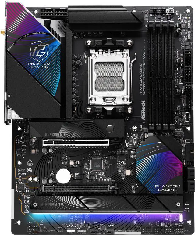 Alt view image 3 of 7 - ASRock X870 RIPTIDE WIFI AM5 AMD X870 ATX Motherboard