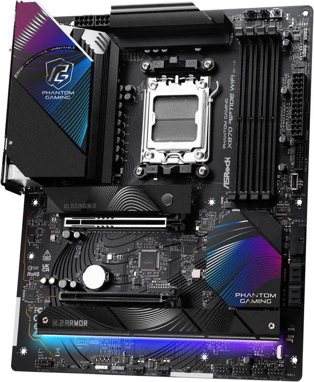 Alt view image 4 of 7 - ASRock X870 RIPTIDE WIFI AM5 AMD X870 ATX Motherboard