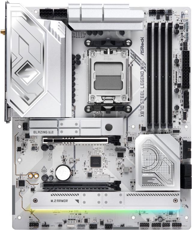Alt view image 3 of 7 - ASRock X870 STEEL LEGEND WIFI AM5 AMD X870 ATX Motherboard