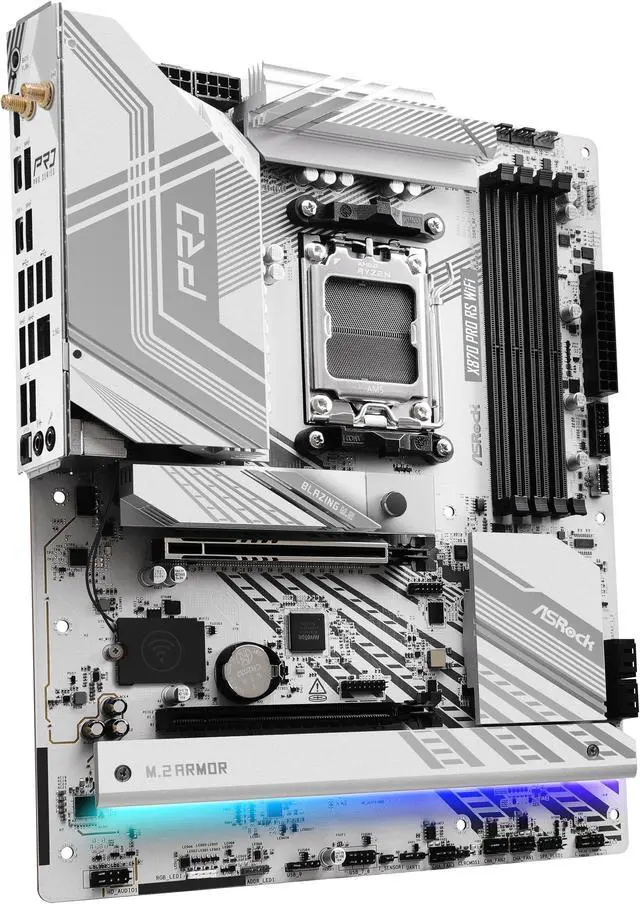 Alt view image 2 of 7 - ASRock X870 PRO RS WiFi AM5 AMD X870 ATX Motherboard