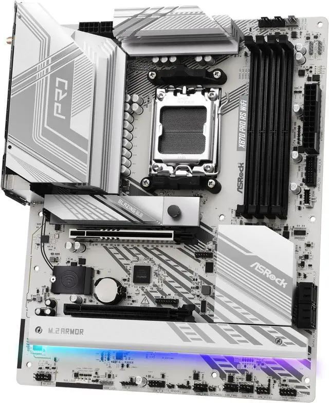 Alt view image 4 of 7 - ASRock X870 PRO RS WiFi AM5 AMD X870 ATX Motherboard