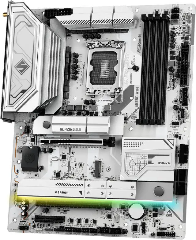 Alt view image 3 of 8 - ASRock Z890 Steel Legend WiFi LGA 1851 Intel Z890 ATX Motherboard
