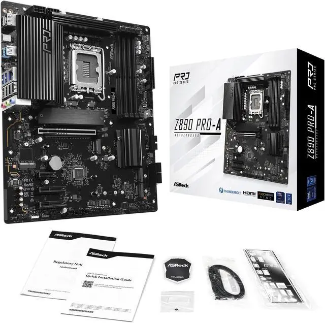 Alt view image 7 of 7 - ASRock Z890 Pro-A LGA 1851 Intel Z890 ATX Motherboard