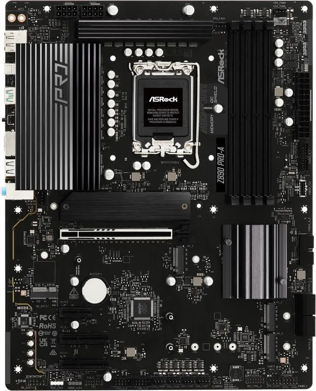 Alt view image 2 of 7 - ASRock Z890 Pro-A LGA 1851 Intel Z890 ATX Motherboard