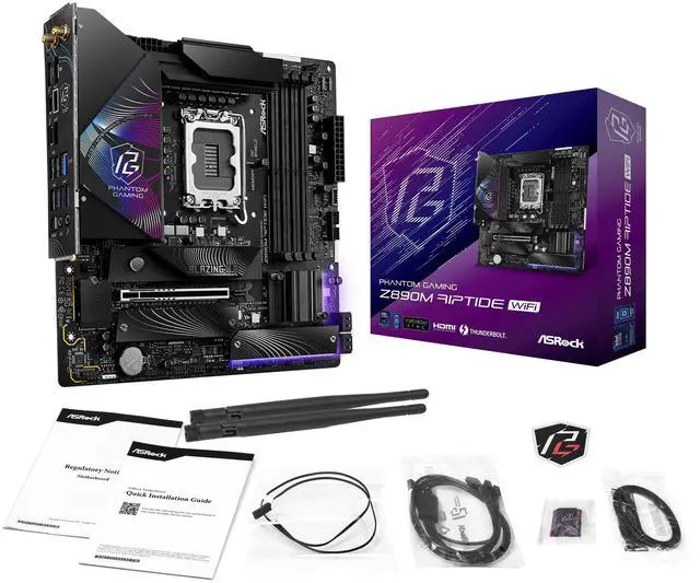 Alt view image 8 of 8 - ASRock Z890M Riptide WiFi LGA 1851 Intel Z890 Micro ATX Motherboard