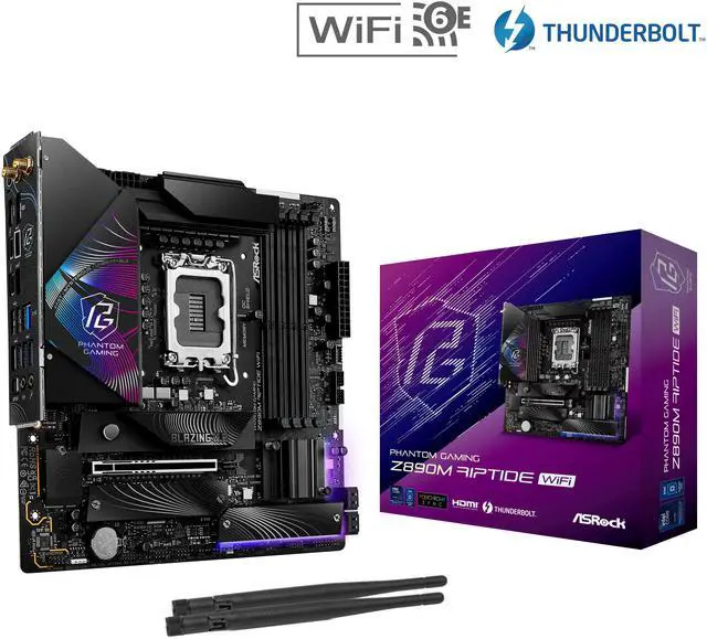 Main image of ASRock Z890M Riptide WiFi LGA 1851 Intel Z890 Micro ATX Motherboard