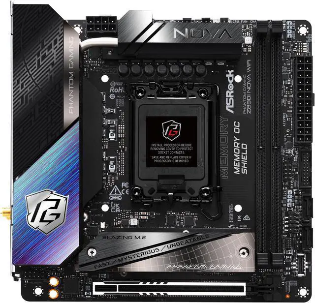 Alt view image 3 of 11 - ASRock Z890I Nova WiFi LGA 1851 Intel Z890 Mini ITX Motherboard