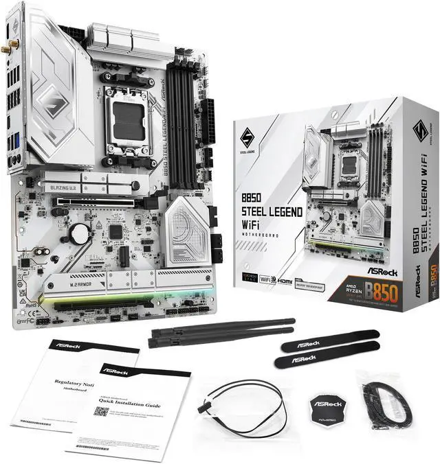 Alt view image 8 of 8 - ASRock B850 STEEL LEGEND WIFI AM5 AMD B850 ATX Motherboard