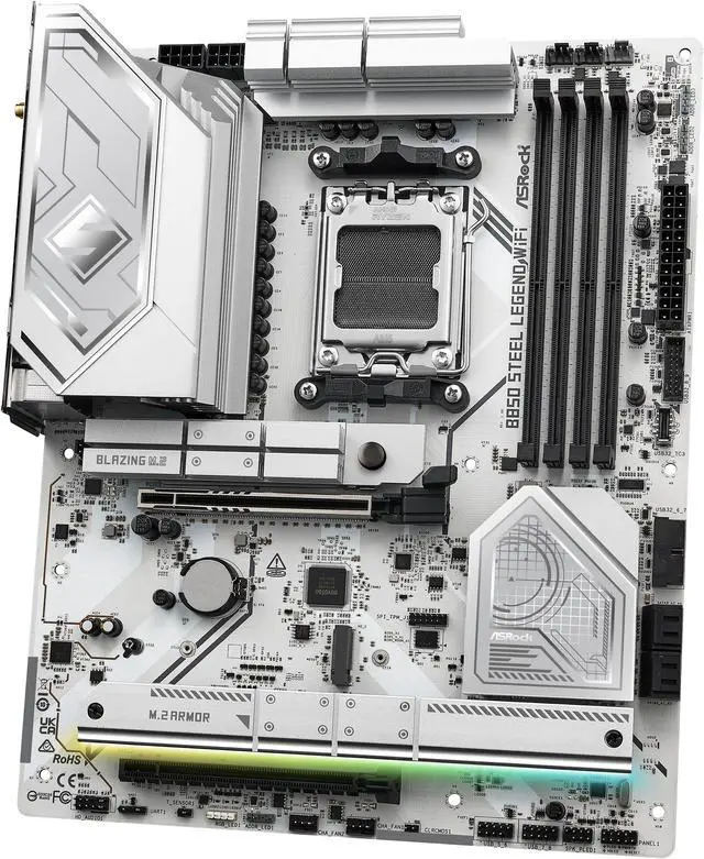 Alt view image 4 of 8 - ASRock B850 STEEL LEGEND WIFI AM5 AMD B850 ATX Motherboard