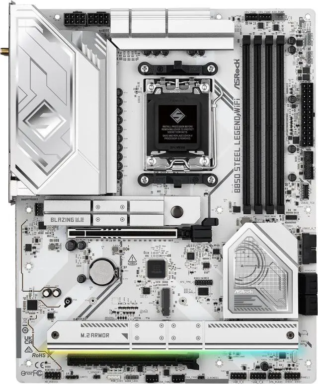 Alt view image 3 of 8 - ASRock B850 STEEL LEGEND WIFI AM5 AMD B850 ATX Motherboard