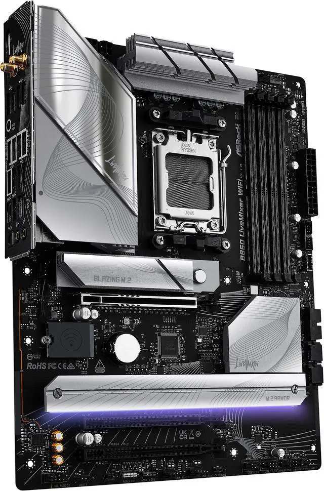 Alt view image 5 of 8 - ASRock B850 Live Mixer WiFi AM5 AMD B850 ATX Motherboard