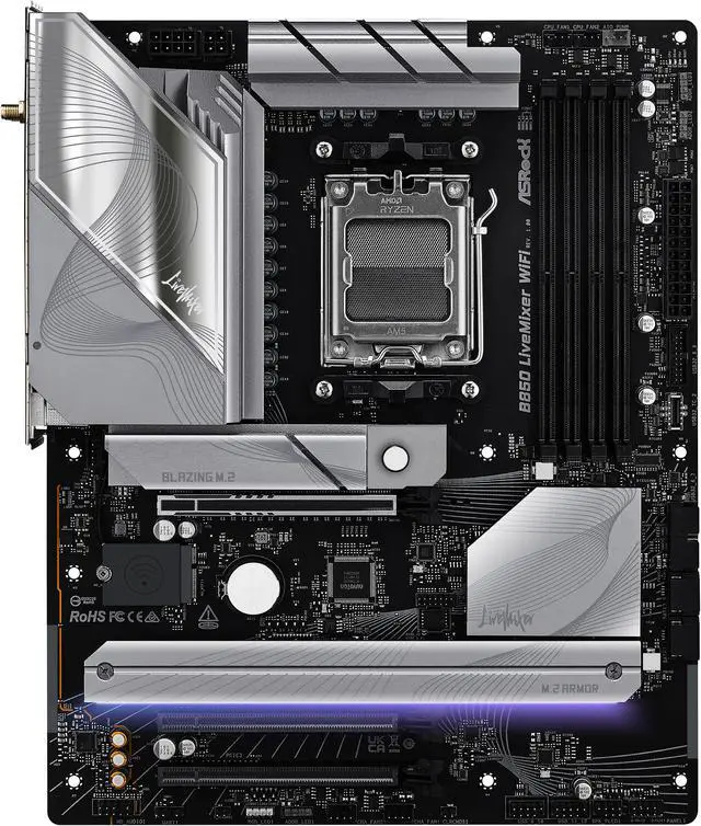 Alt view image 2 of 8 - ASRock B850 Live Mixer WiFi AM5 AMD B850 ATX Motherboard
