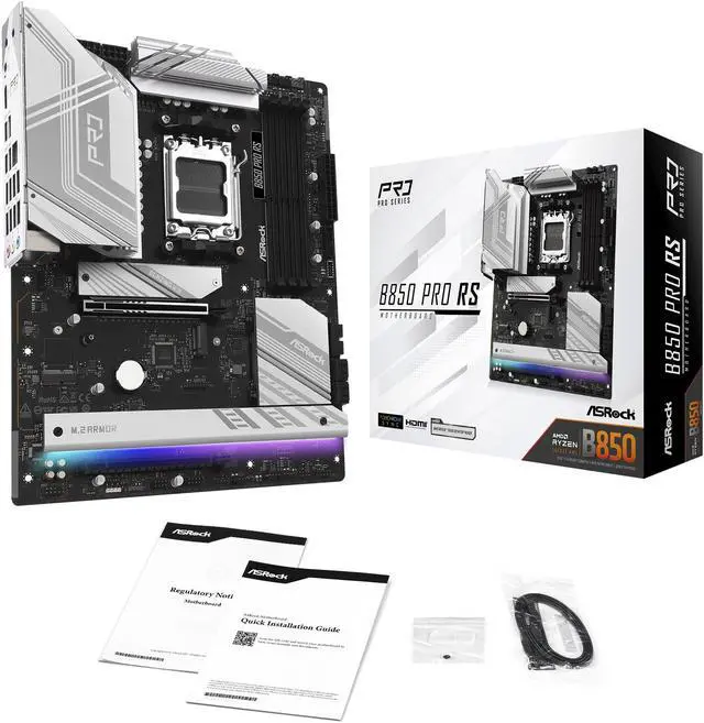 Alt view image 8 of 8 - ASRock B850 PRO RS AM5 AMD B850 ATX Motherboard