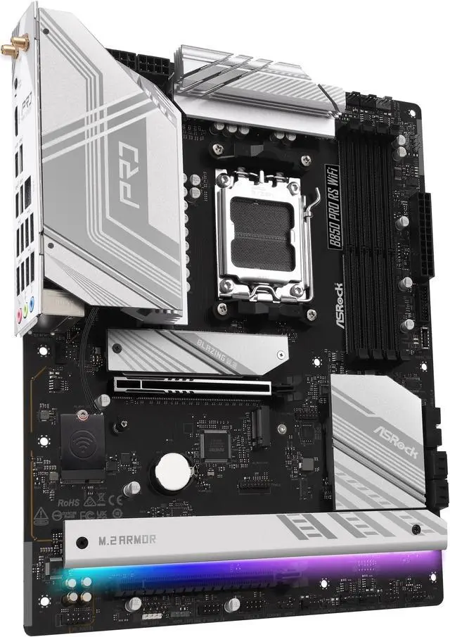 Alt view image 6 of 8 - ASRock B850 PRO RS WIFI AM5 AMD B850 ATX Motherboard
