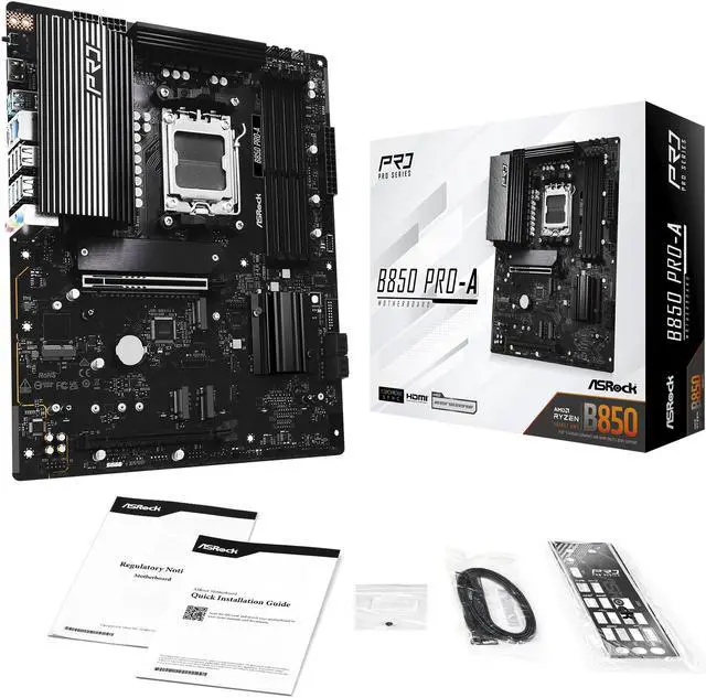 Alt view image 8 of 8 - ASRock B850 PRO-A AM5 AMD B850 ATX Motherboard