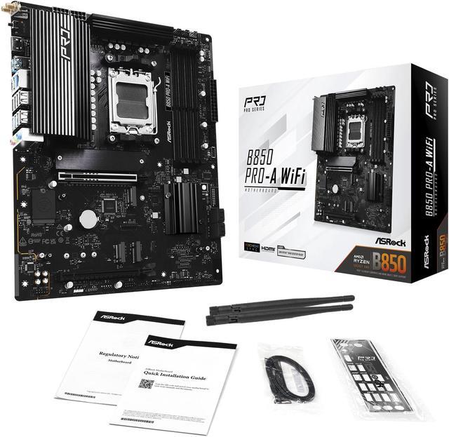Alt view image 8 of 8 - ASRock B850 PRO-A WIFI AM5 AMD B850 ATX Motherboard