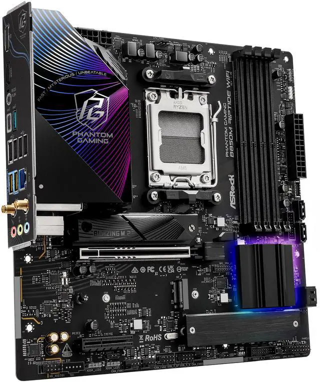 Alt view image 6 of 8 - ASRock B850M Riptide WiFi AM5 AMD B850 Micro ATX Motherboard