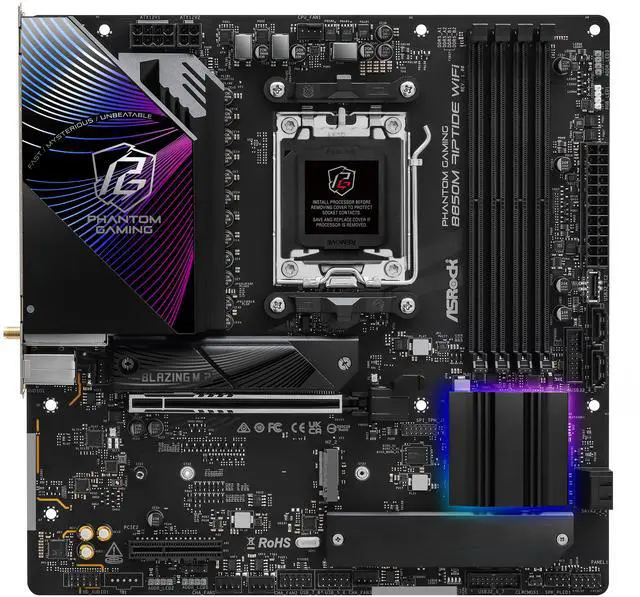 Alt view image 3 of 8 - ASRock B850M Riptide WiFi AM5 AMD B850 Micro ATX Motherboard