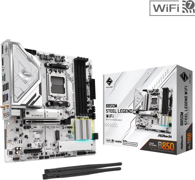 Main image of ASRock B850M STEEL LEGEND WIFI AM5 AMD B850 Micro ATX Motherboard