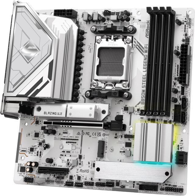 Alt view image 4 of 8 - ASRock B850M STEEL LEGEND WIFI AM5 AMD B850 Micro ATX Motherboard