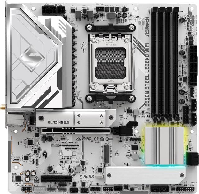 Alt view image 2 of 8 - ASRock B850M STEEL LEGEND WIFI AM5 AMD B850 Micro ATX Motherboard