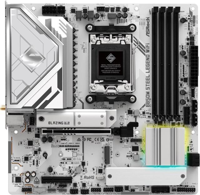 Alt view image 3 of 8 - ASRock B850M STEEL LEGEND WIFI AM5 AMD B850 Micro ATX Motherboard