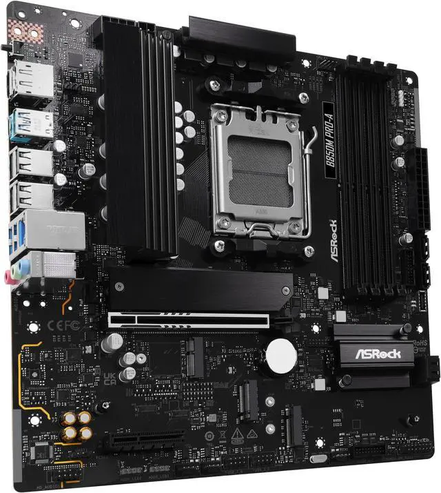 Alt view image 6 of 8 - ASRock B850M Pro-A AM5 AMD B850 Micro ATX Motherboard