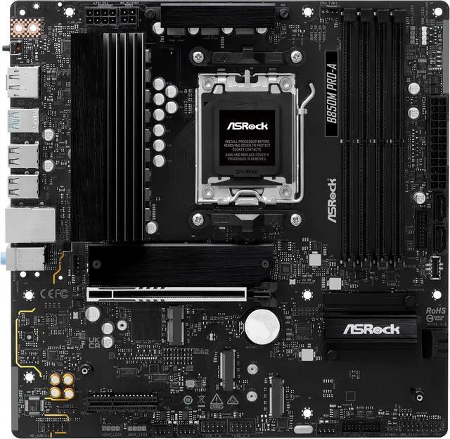 Alt view image 3 of 8 - ASRock B850M Pro-A AM5 AMD B850 Micro ATX Motherboard