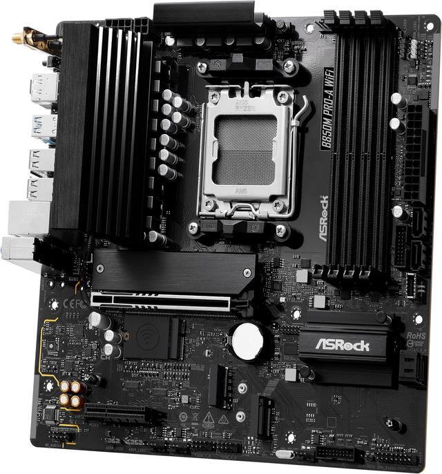 Alt view image 5 of 8 - ASRock B850M PRO-A WIFI AM5 AMD B850 Micro ATX Motherboard