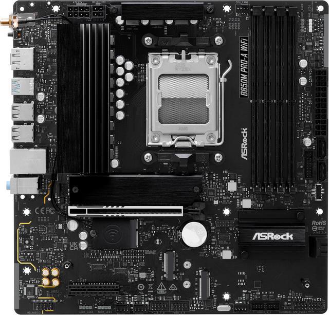 Alt view image 2 of 8 - ASRock B850M PRO-A WIFI AM5 AMD B850 Micro ATX Motherboard