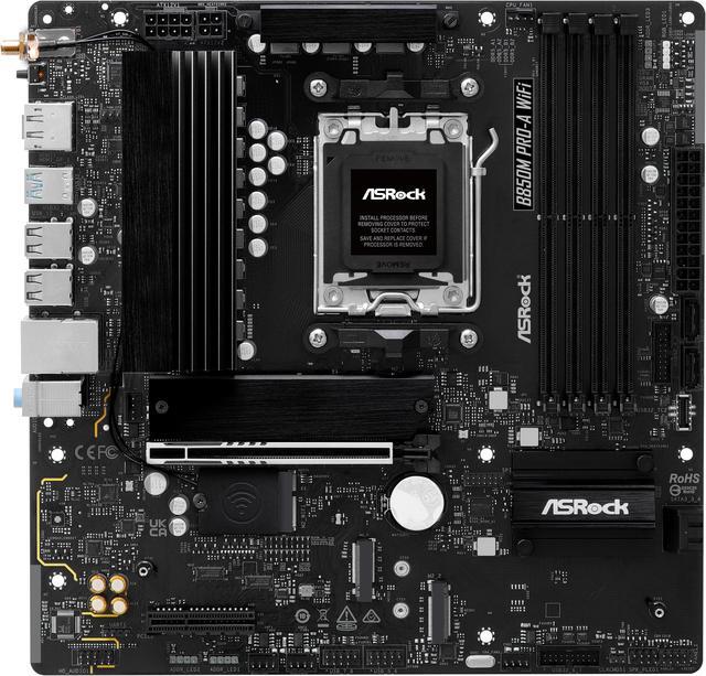 Alt view image 3 of 8 - ASRock B850M PRO-A WIFI AM5 AMD B850 Micro ATX Motherboard