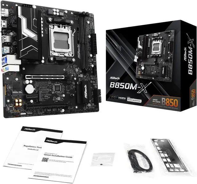 Alt view image 8 of 8 - ASRock B850M-X AM5 AMD B850 Micro ATX Motherboard