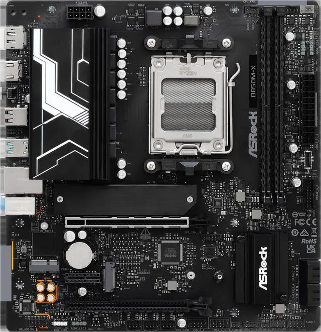 Alt view image 4 of 8 - ASRock B850M-X AM5 AMD B850 Micro ATX Motherboard