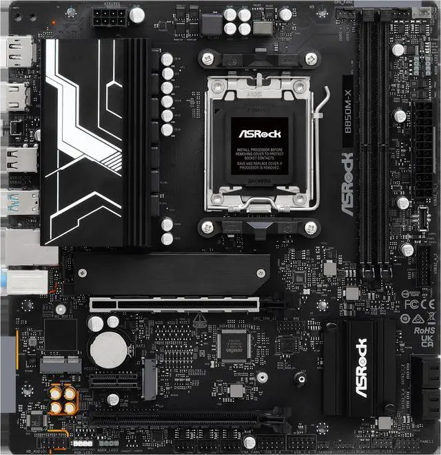 Alt view image 5 of 8 - ASRock B850M-X AM5 AMD B850 Micro ATX Motherboard