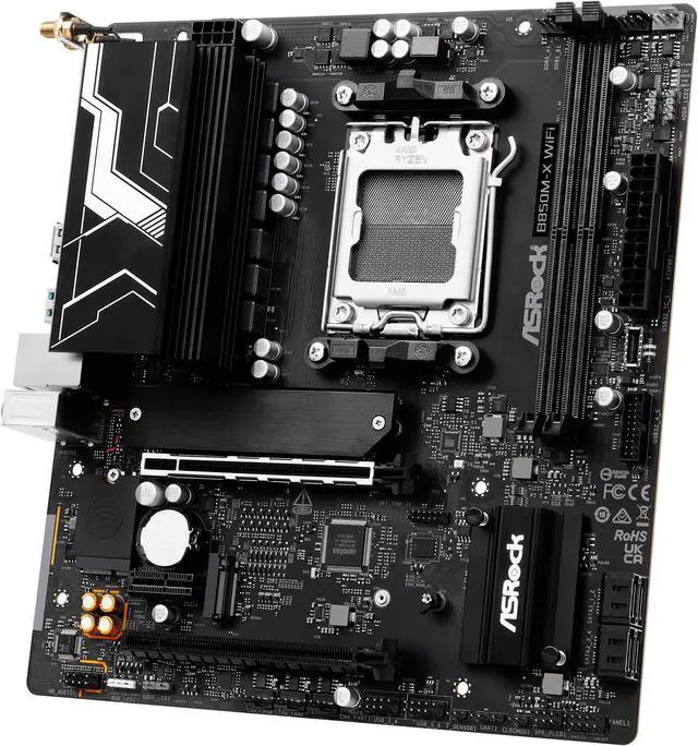 Alt view image 5 of 8 - ASRock B850M-X WiFi AM5 AMD B850 Micro ATX Motherboard