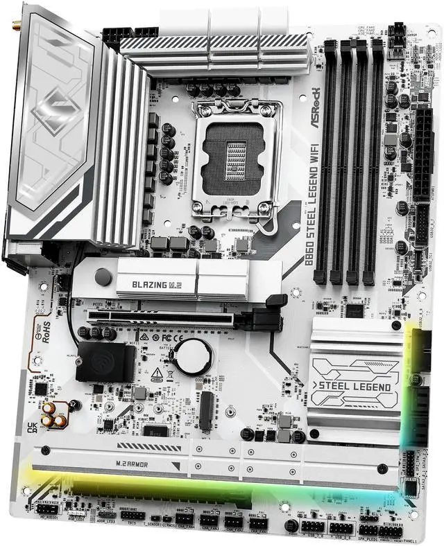 Alt view image 4 of 8 - ASRock B860 Steel Legend WiFi LGA 1851 Intel B860 SATA 6Gb/s DDR5 ATX Motherboard