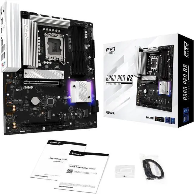 Alt view image 8 of 8 - ASRock B860 Pro RS LGA 1851 Intel B860 SATA 6Gb/s DDR5 Intel Core Ultra ATX Motherboard