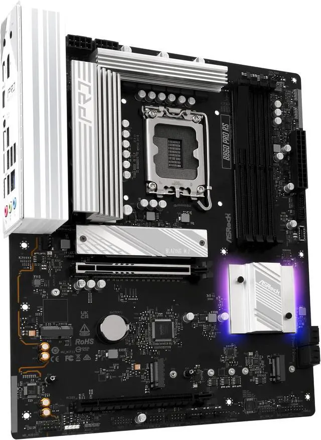 Alt view image 3 of 8 - ASRock B860 Pro RS LGA 1851 Intel B860 SATA 6Gb/s DDR5 Intel Core Ultra ATX Motherboard