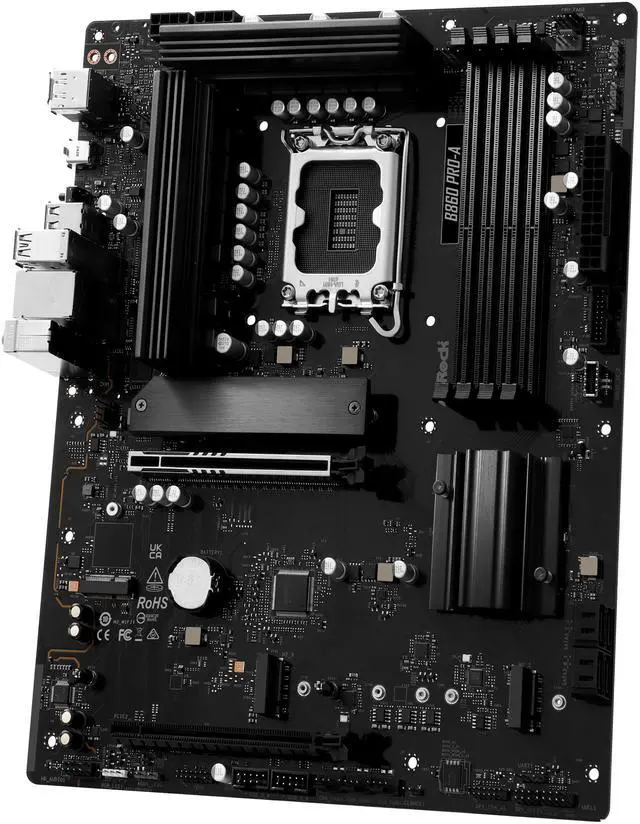 Alt view image 4 of 8 - ASRock B860 Pro-A LGA 1851 Intel B860 SATA 6Gb/s DDR5 Intel Core Ultra ATX Motherboard