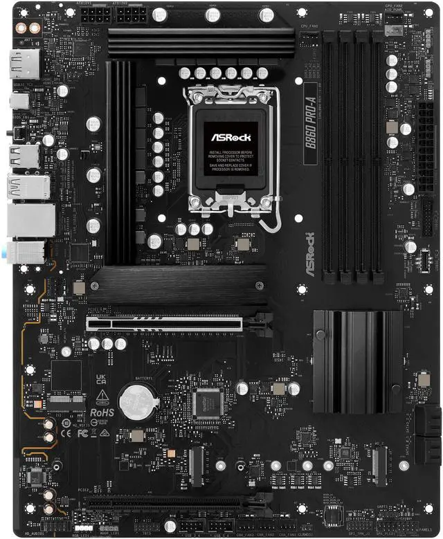Alt view image 2 of 8 - ASRock B860 Pro-A LGA 1851 Intel B860 SATA 6Gb/s DDR5 Intel Core Ultra ATX Motherboard