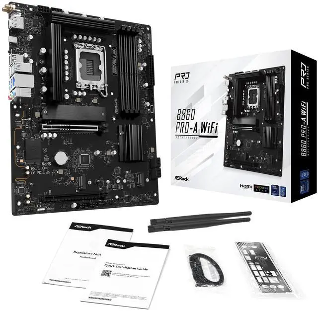 Alt view image 8 of 8 - ASRock B860 Pro-A WiFi LGA 1851 Intel B860 SATA 6Gb/s DDR5 Intel Core Ultra ATX Motherboard