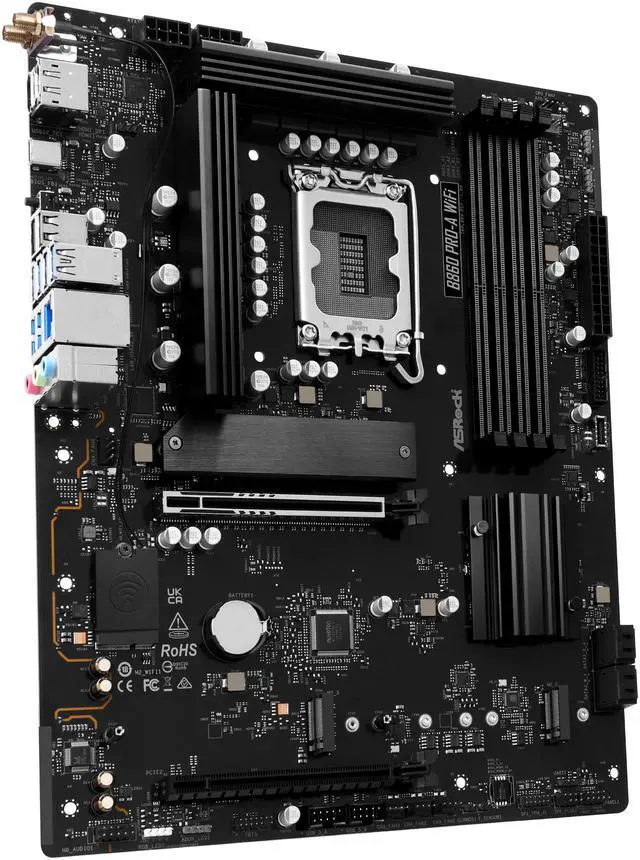 Alt view image 3 of 8 - ASRock B860 Pro-A WiFi LGA 1851 Intel B860 SATA 6Gb/s DDR5 Intel Core Ultra ATX Motherboard