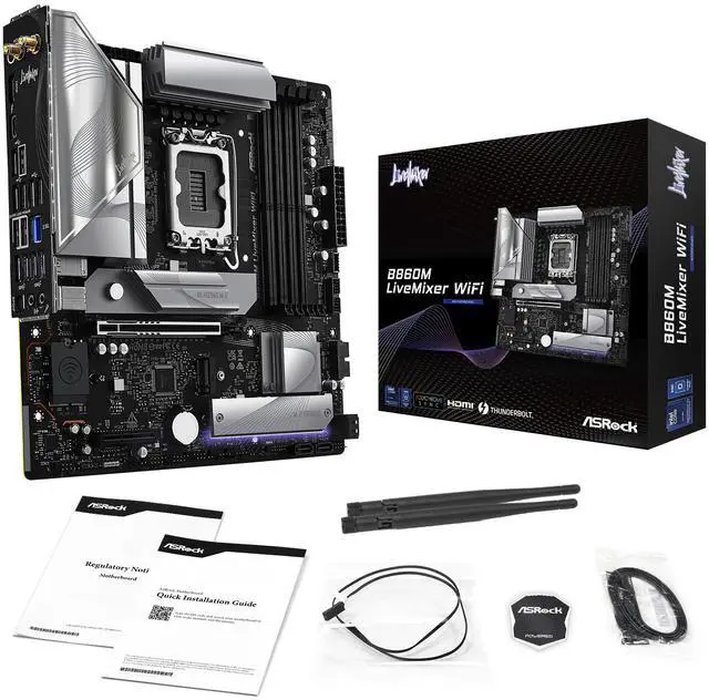 Alt view image 8 of 8 - ASRock B860M LiveMixer WiFi LGA 1851 Intel B860 SATA 6Gb/s Intel Core Ultra Processors DDR5 Micro ATX Motherboard