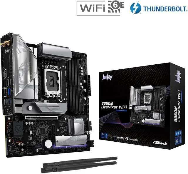 Main image of ASRock B860M LiveMixer WiFi LGA 1851 Intel B860 SATA 6Gb/s Intel Core Ultra Processors DDR5 Micro ATX Motherboard