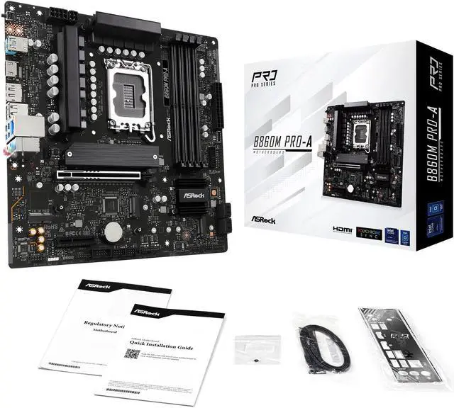 Alt view image 8 of 8 - ASRock B860M Pro-A LGA 1851 Intel B860 SATA 6Gb/s Intel Core Ultra DDR5 Micro ATX Motherboard
