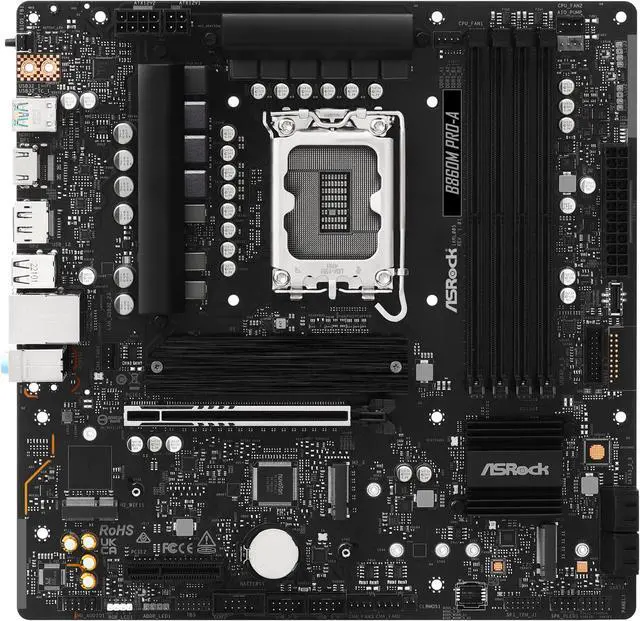 Alt view image 5 of 8 - ASRock B860M Pro-A LGA 1851 Intel B860 SATA 6Gb/s Intel Core Ultra DDR5 Micro ATX Motherboard